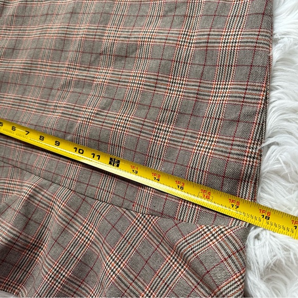 🍓[ Charlie Moss ] Tailored Ruffle Hem Plaid Wiggle Dress - Picture 12 of 16